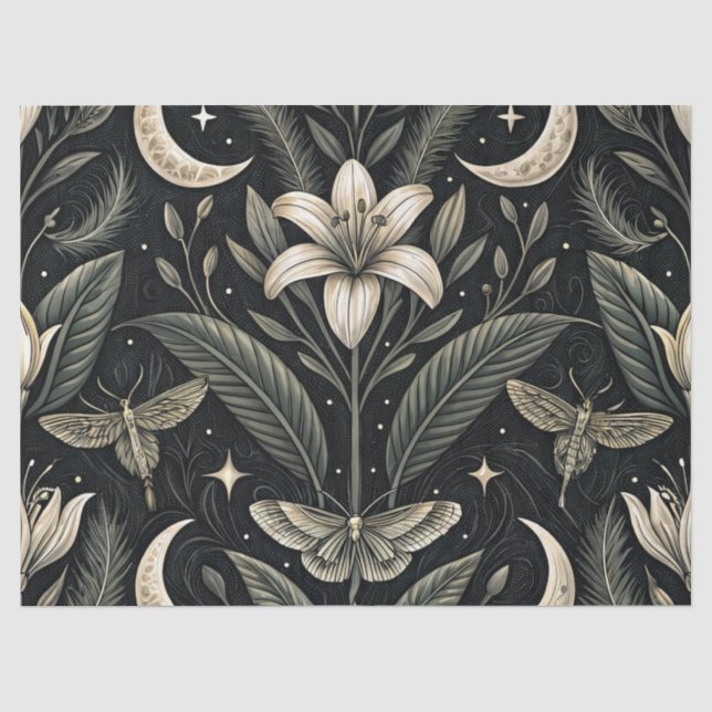 Gothic Butterfly Floral Pattern (5) Tissue Paper (Front)