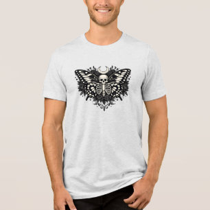 Gothic Butterfly Skeleton Dark Academia Art Tri-Blend Shirt