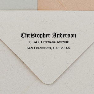 Gothic Calligraphy Script Return Address Self-inking Stamp