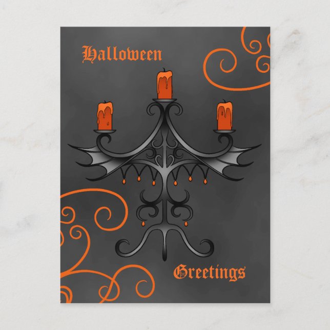 Gothic candelabra Halloween Postcard (Front)
