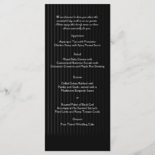 Gothic Candelabra on Black and Silver Wedding Menu