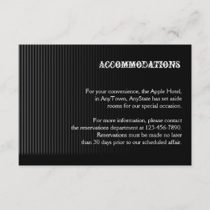 Gothic Candelabra on Black Wedding Accomodations Enclosure Card