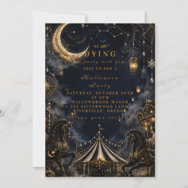 Gothic Carnival Halloween Party Invitation (Front)