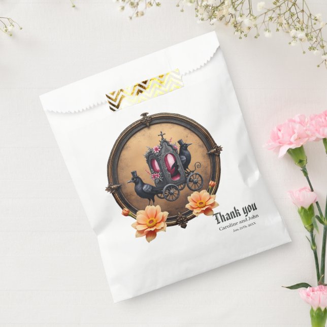Gothic Carriage with Ravens and Roses Favour Bag (Sealed)