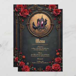 Gothic Carriage with Ravens and Roses.  Menu