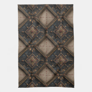 Gothic Carved Woodwork Pattern (1) Kitchen Towel