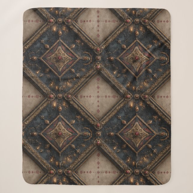 Gothic Carved Woodwork Pattern (1) Sherpa Blanket (Front)