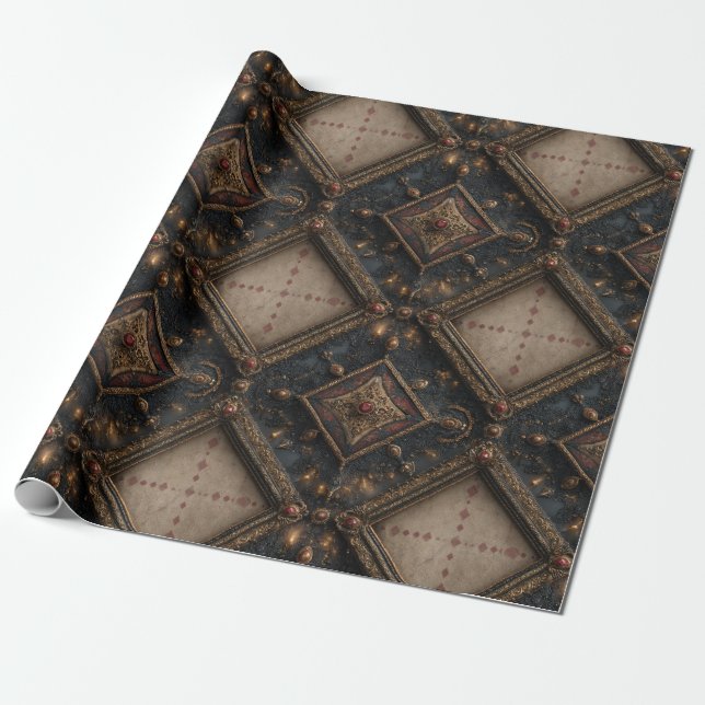 Gothic Carved Woodwork Pattern (1) Wrapping Paper (Unrolled)