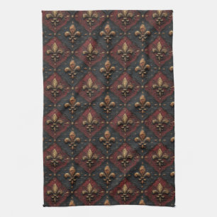 Gothic Carved Woodwork Pattern (2) Kitchen Towel