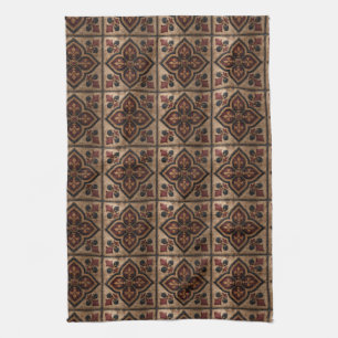 Gothic Carved Woodwork Pattern (3) Kitchen Towel