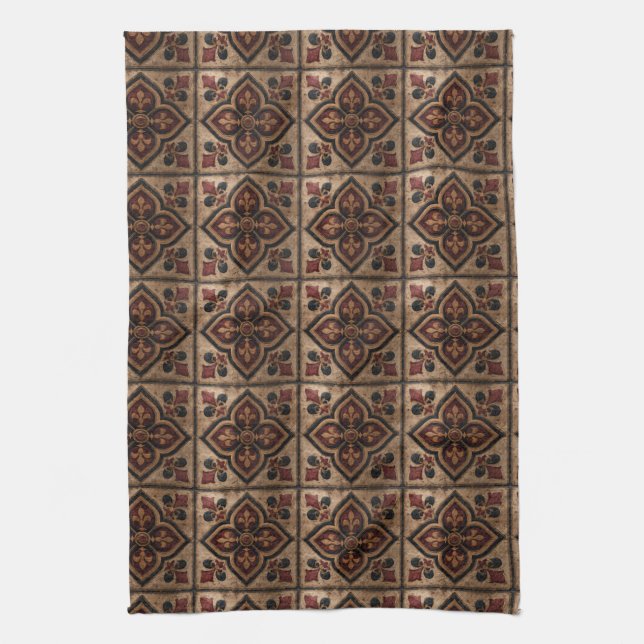 Gothic Carved Woodwork Pattern (3) Kitchen Towel (Vertical)