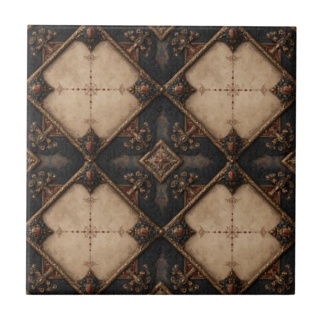 Gothic Carved Woodwork Pattern (4) Tile (Front)