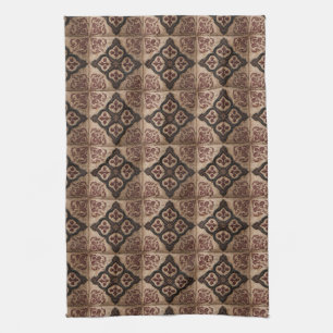 Gothic Carved Woodwork Pattern (5) Kitchen Towel