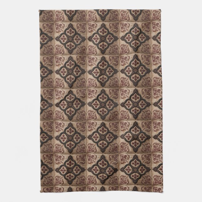 Gothic Carved Woodwork Pattern (5) Kitchen Towel (Vertical)