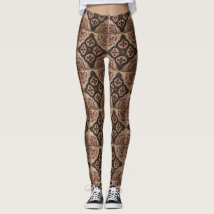 Gothic Carved Woodwork Pattern (5) Leggings