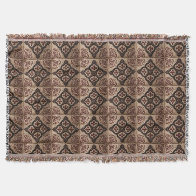Gothic Carved Woodwork Pattern (5) Throw Blanket (Front)