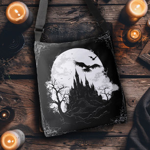 Gothic Castle and Moon Crossbody Bag