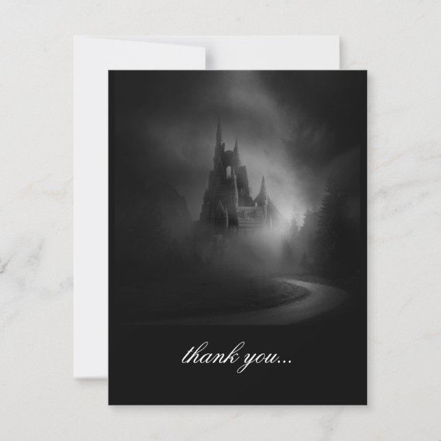 Gothic Castle Wedding Thank You (Front)