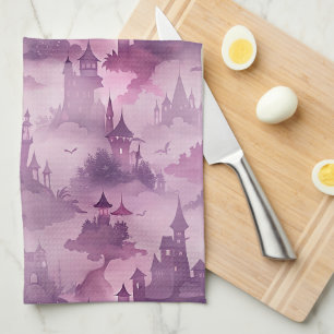 Gothic Castles in Mist – Haunted Fantasy Halloween Kitchen Towel