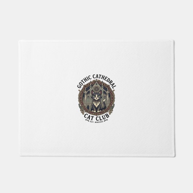 Gothic Cathedral Cat Cat Graphic Tee Art - Gothic  Doormat (Front)
