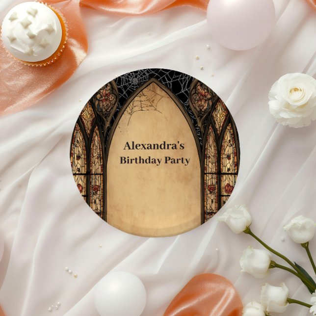 Gothic Cathedral Midnight Birthday Paper Plate (Creator Uploaded)