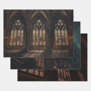 Gothic Cathedral Window Decoupage Paper – Dark Med