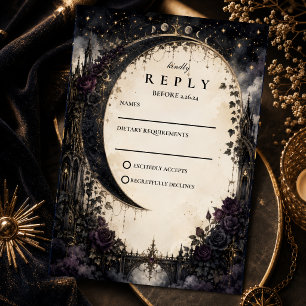 Gothic Celestial Wedding RSVP Card
