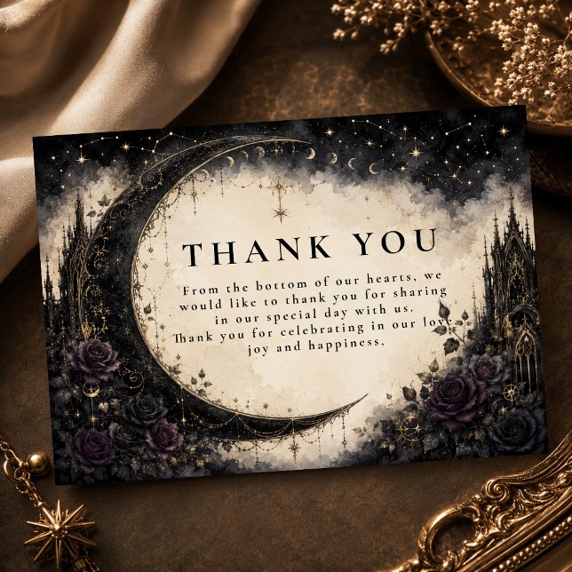 Gothic Celestial Wedding Thank You Card (Creator Uploaded)