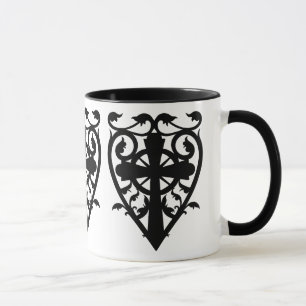 Gothic cemetery celtic cross in heart mug