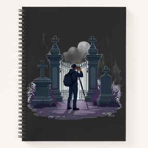Gothic Cemetery Gate Silhouette Notebook
