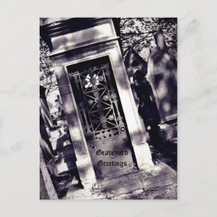 Gothic cemetery Graveyard Greetings Postcard