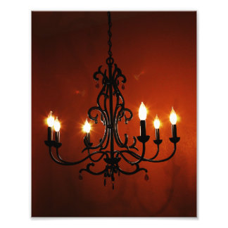 Gothic Chandelier in Red room Photo Print