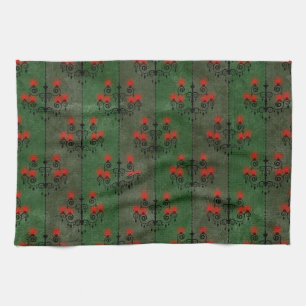 Gothic Chandelier Pattern Holiday Kitchen Towel
