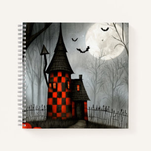 Gothic Chequerboard Halloween Tower Notebook