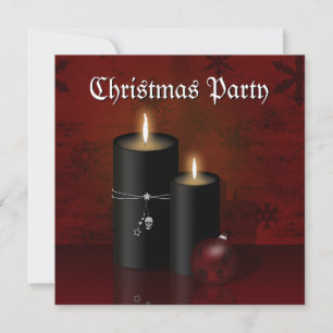 Gothic Christmas Candles Ornament Invitation