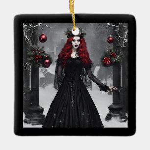 Gothic Christmas Ceramic Ornament