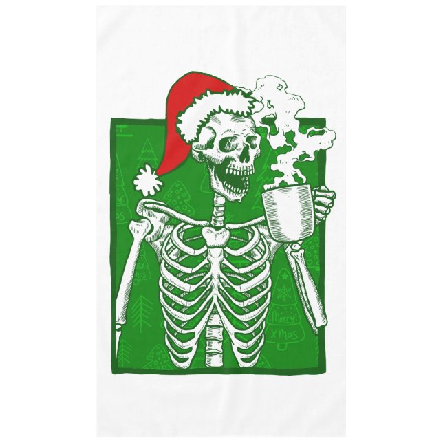 gothic christmas coffee skeleton horror  tablecloth (Front)