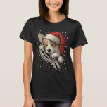Gothic Christmas Corgi with Santa Hat Skeleton Han T-Shirt<br><div class="desc">Gothic Christmas Corgi with Santa Hat Skeleton Hand Goth Dog</div>