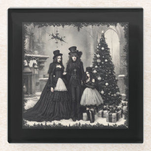 Gothic Christmas Glass Coaster