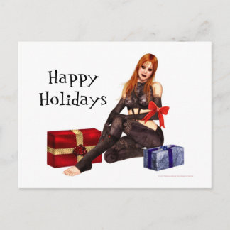 Gothic Christmas Holiday Postcard