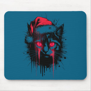 Gothic Christmas Nge Horror Cat Santa Hat Witchy X Mouse Pad