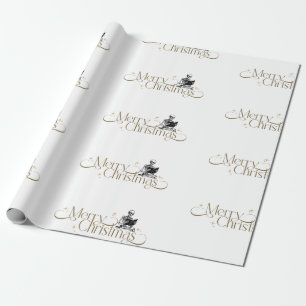 Gothic Christmas Skeleton Book Wrapping Paper