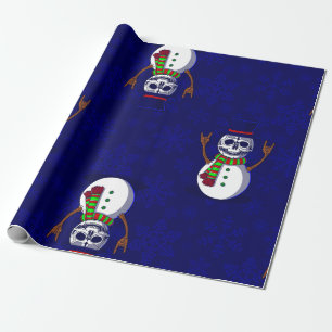 gothic christmas skeleton snowman gothmas creepmas wrapping paper