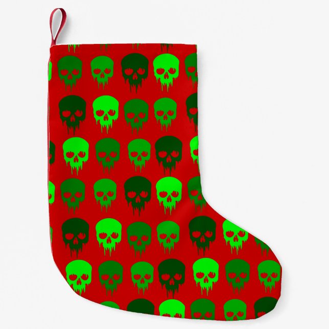 gothic christmas skull skeleton small christmas stocking (Front)