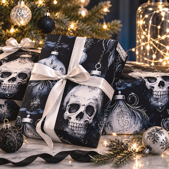Gothic Christmas Skulls Creepmas Wrapping Paper (Creator Uploaded)