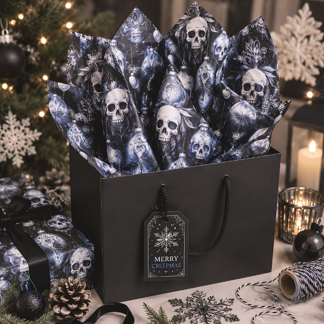 Gothic Christmas Skulls Spooky Creepmas Tissue Paper (Creator Uploaded)