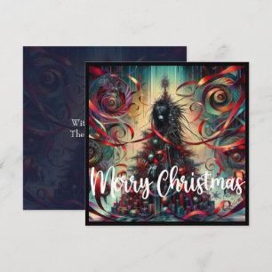 Gothic Christmas Tree Girl Holiday Card