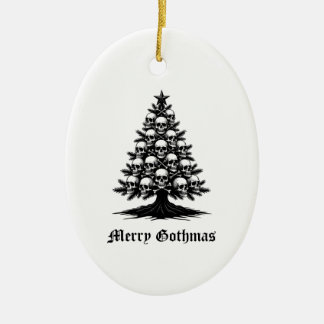 Gothic Christmas Tree II Ceramic Ornament