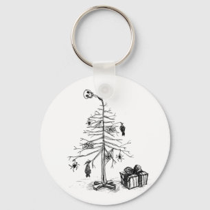 Gothic Christmas Tree Keychain
