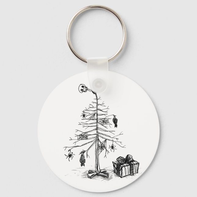 Gothic Christmas Tree Keychain (Front)